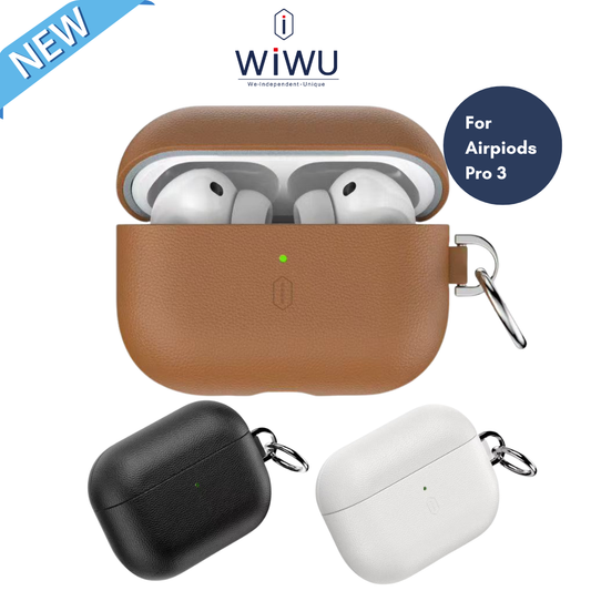 WiWU HC-201 Genuine Leather Protective Case for Audio Device 3rd Gen | Premium, Wireless Charging Compatible, Anti-Scratch