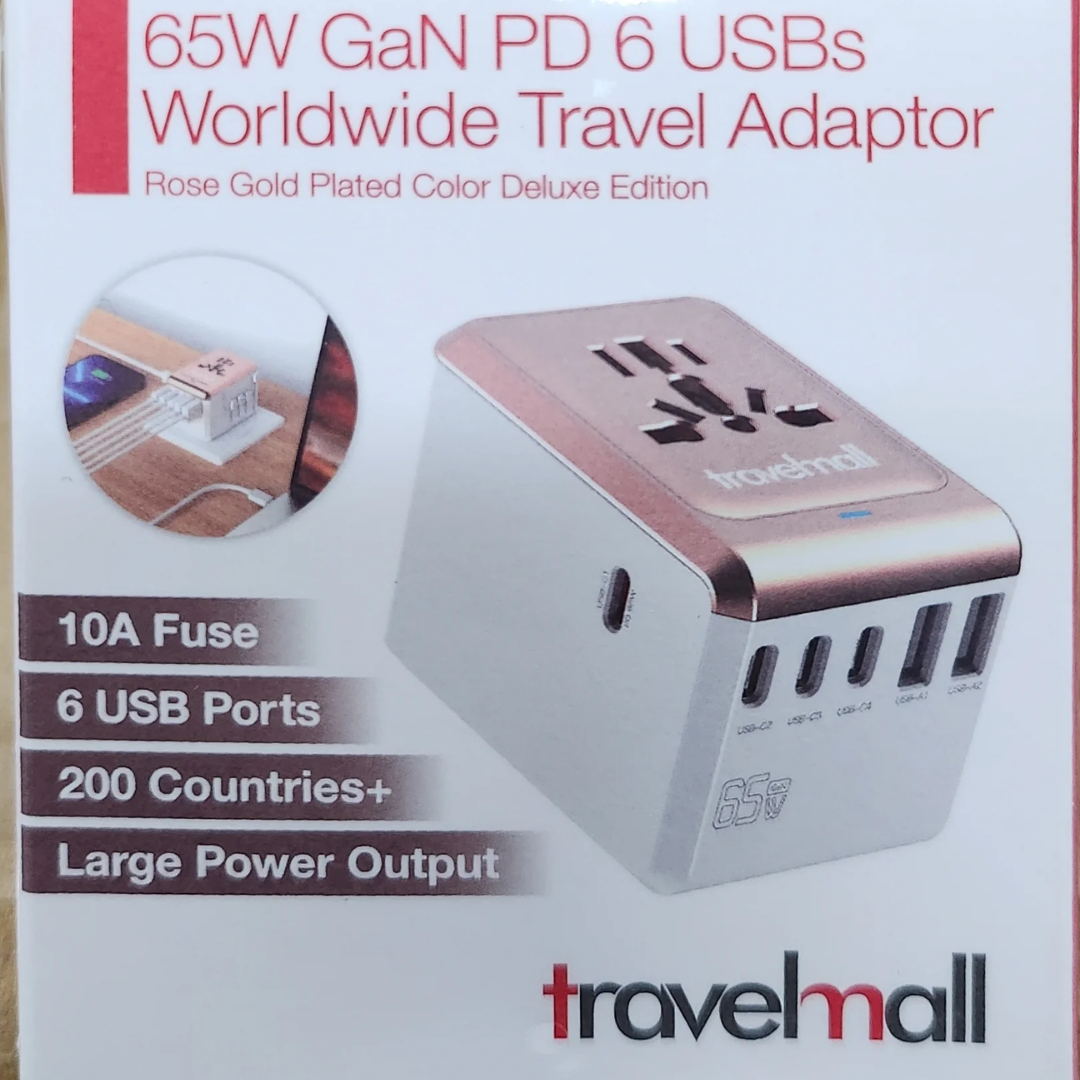 Travelmall GaN 65W PD High Performance Worldwide Travel Adaptor