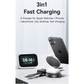 USAMS CD234 Phone / Watch / Earphone 3-in-1 Magnetic Wireless Charger Stand Foldable Fast Charging Dock