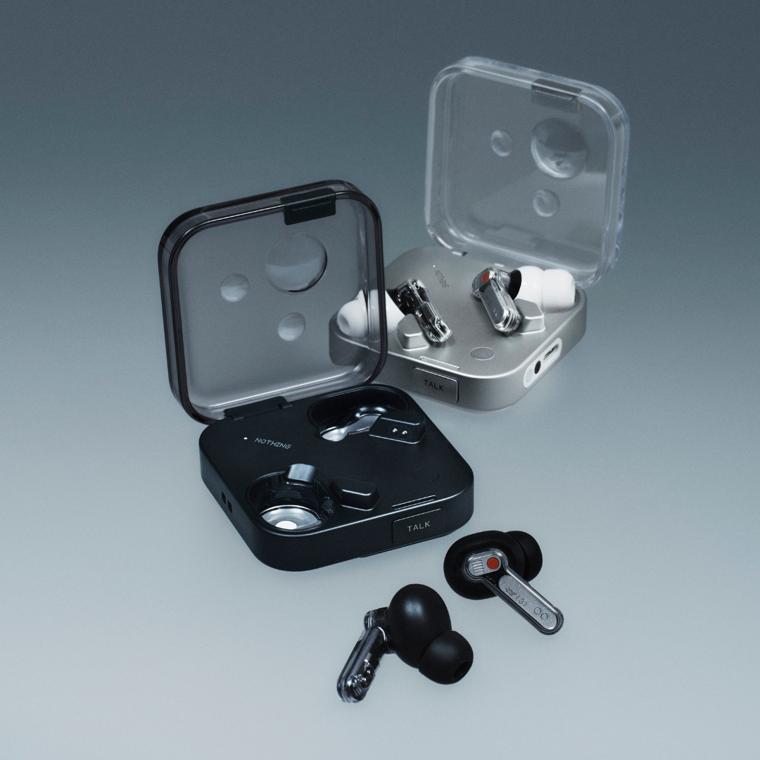 Close-up of Nothing Ear 3 earbuds showing 12mm driver and touch controls