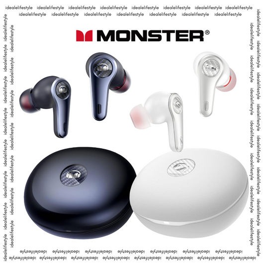 Monster Clarity 8.0 ANC Hybrid Active Noise Cancelling Wireless Earbuds, 42dB in-Ear Earphones Deep Bass with 6 Mics, Bluetooth 5.2, 50H Play Time with Wireless Charging Case for Android iOS Gaming