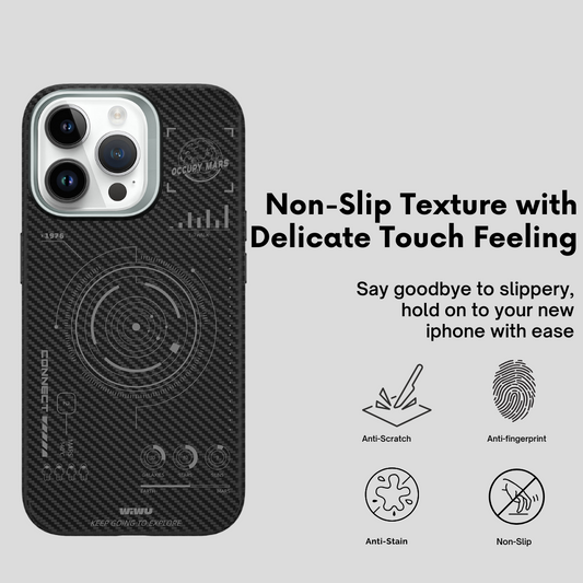 WiWU Space Mars Kevlar Case for IP15, Made from 600D & Fully compatible with MagSafe