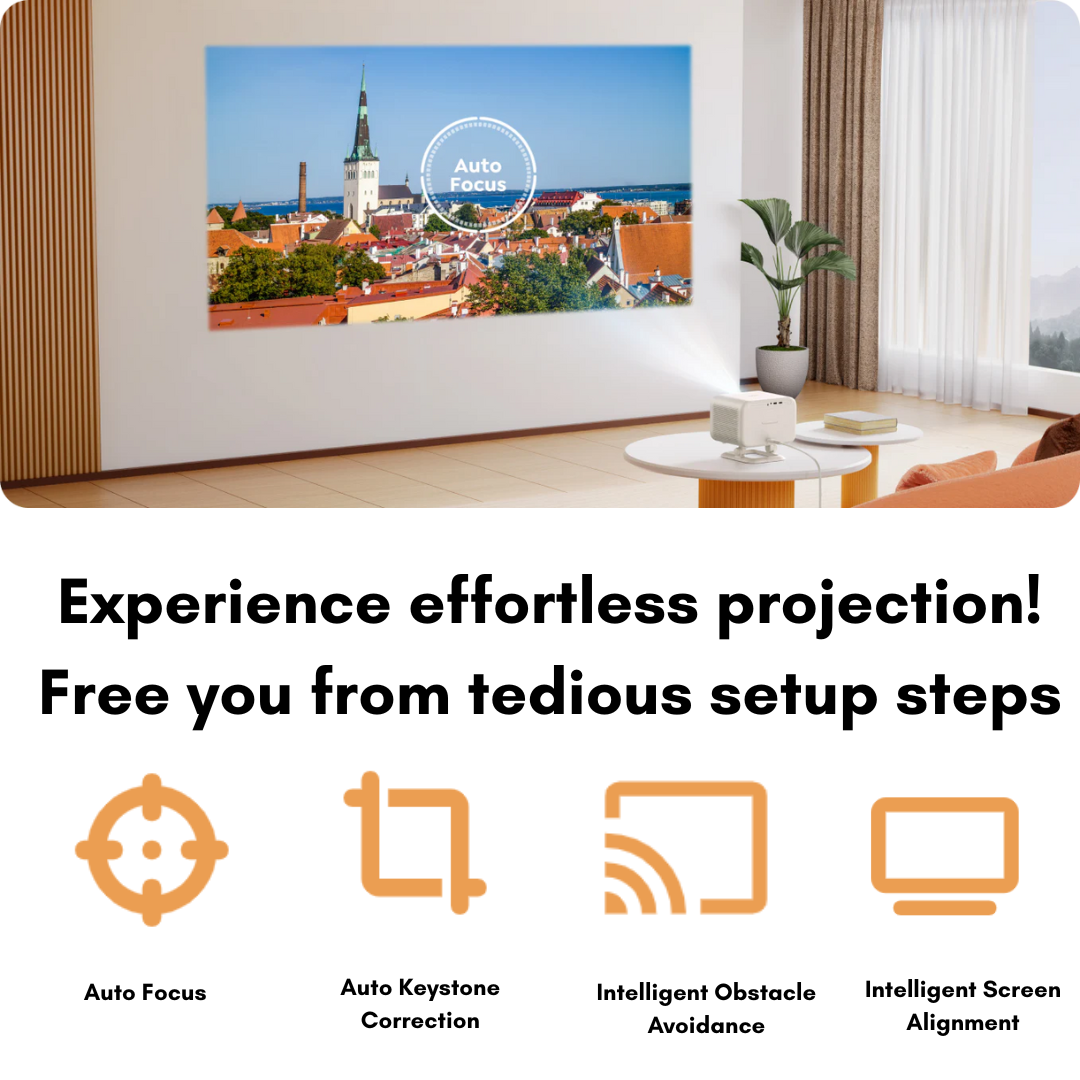 Yaber L2 Plus 1080P FHD Projector | 460 ISO Lumens, SOUND BY JBL, Auto Focus/Keystone, Licensed Netflix, Dual 5G WiFi