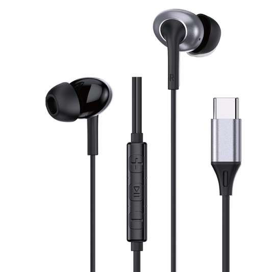 WiWU EB318 Type-C Wired Earbuds | 14.2mm Dynamic Driver Hi-Fi Stereo | Noise Canceling Mic for Clear Calls | Durable Reinforced Cable USB-C Headphones for Flagship Smartphones & Tablets