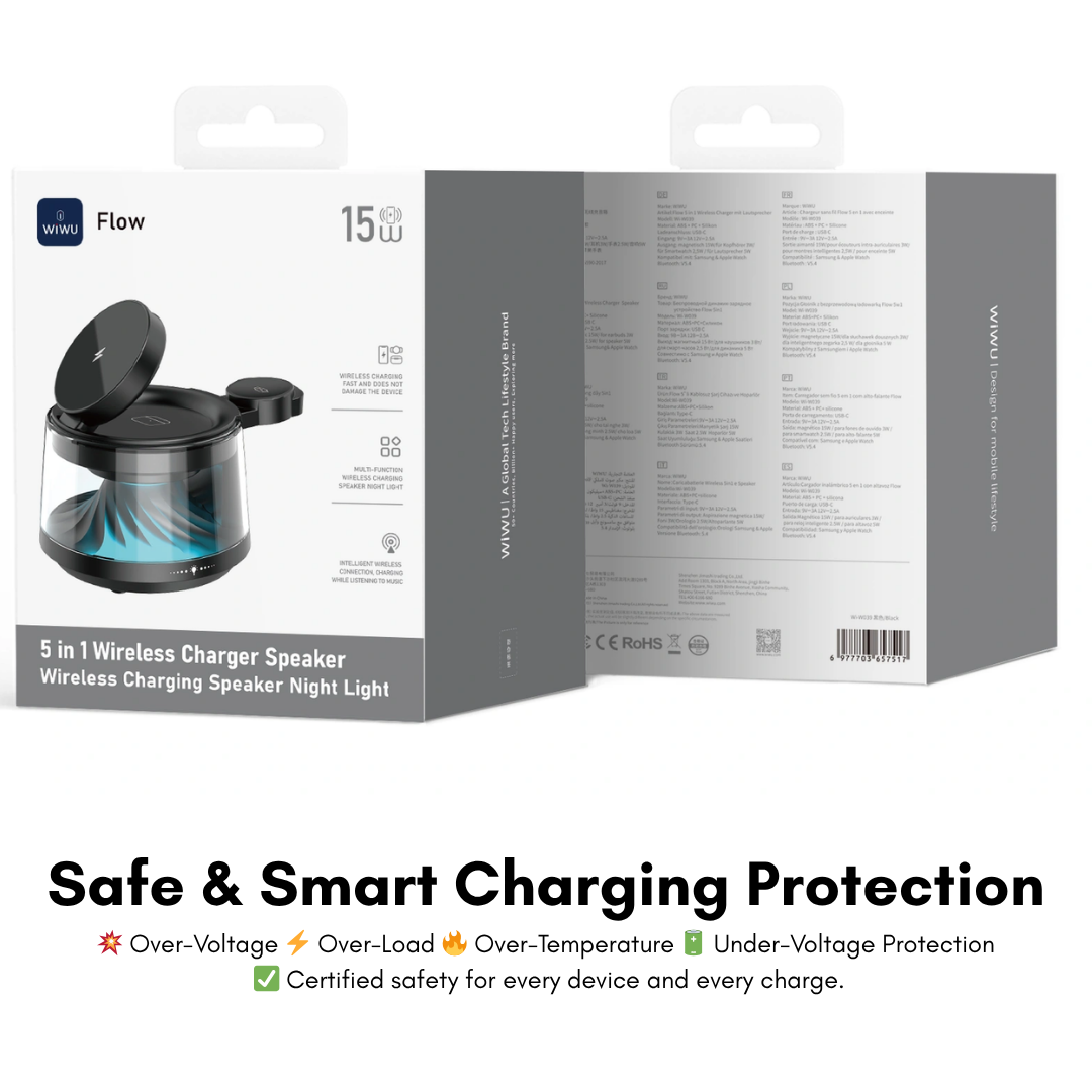 WiWU Flow multi-device wireless charger with safety protection features