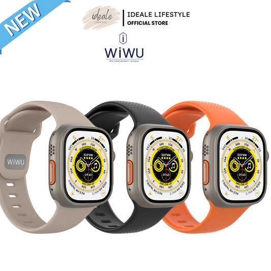 WiWU Comf Secur Fluororubber Watch Band Wi-WB201 Soft Durable Strap for 44/45/46/49mm Smartwatch Sweatproof Skin-Friendly Replacement Band