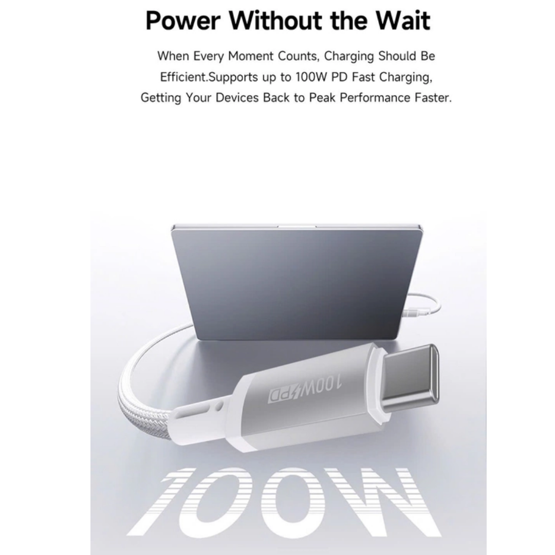 WiWU TitanLink Wi-C104 100W 2 in 1 Cable Magnetic Watch Charger Type C USB A PD 100W Fast Charge Laptop Phone Braided