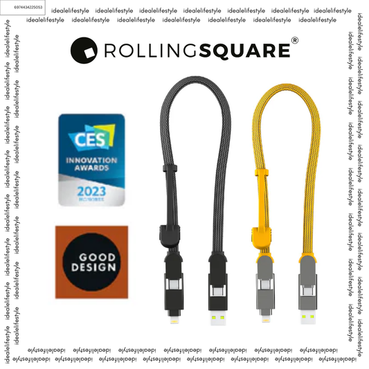 Rolling Square inCharge® XL 30cm / 1ft -100W, 6in1 travel cable