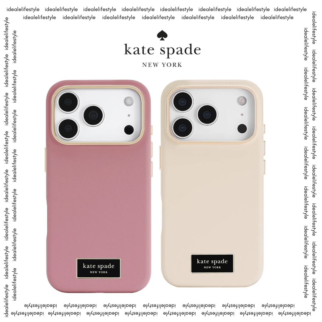 Kate Spade New York Icon Silicone MagSafe iPhone 17 Case – Gold Accents, 12ft Drop, MagSafe Compatible