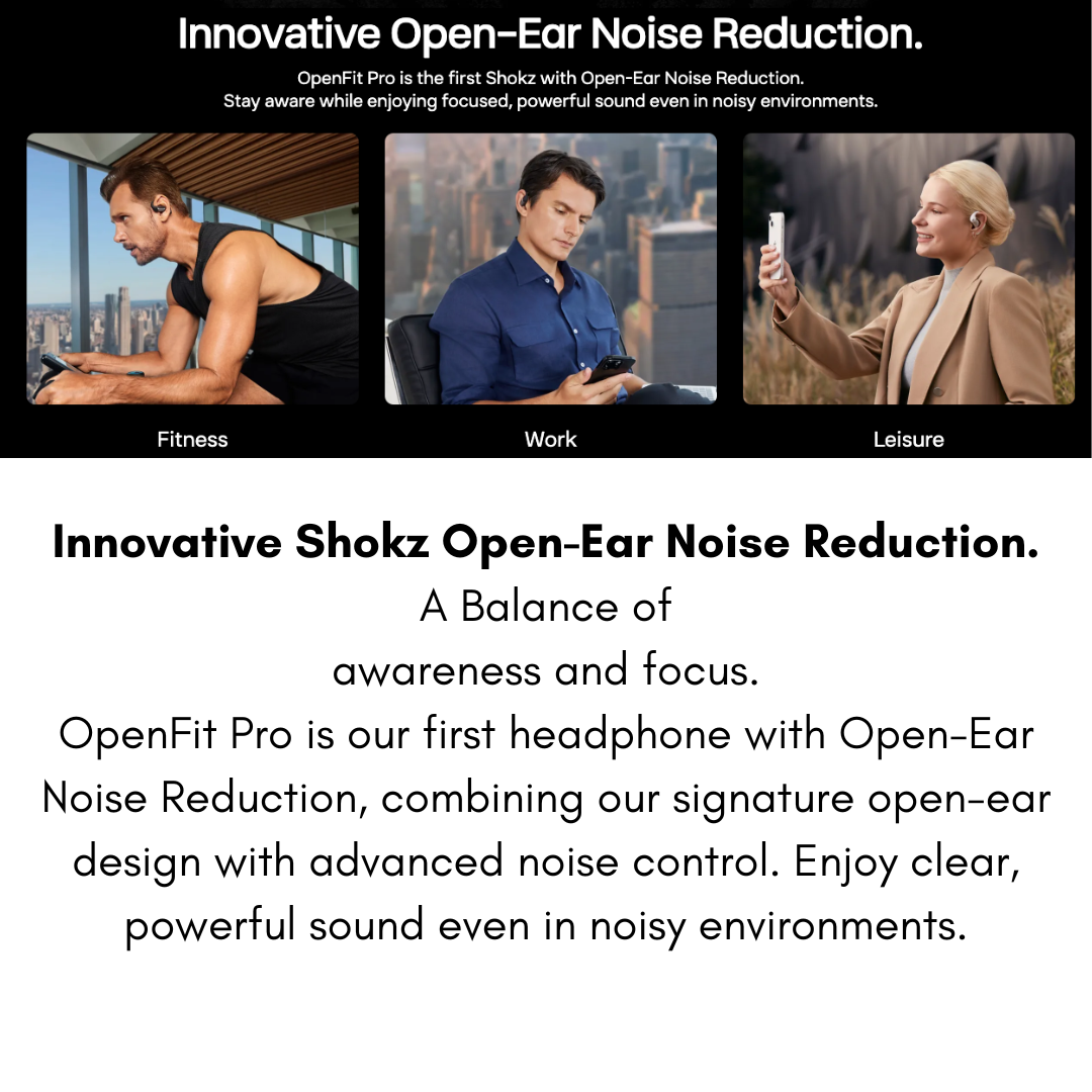 Shokz OpenFit Pro Open-Ear True Wireless Earbuds | Shokz SuperBoost™ & DirectPitch™ Tech | Dolby Atmos Optimized | IP55 Sweatproof | 50-Hour Battery Life | Noise Reduction | USB-C & Wireless Charging