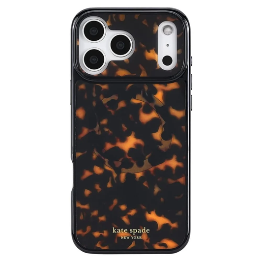 kate spade new york Tortoise MagSafe Case for iPhone 18 Pro Max 18 Pro Classic Tortoiseshell Gold Accents 12ft Drop