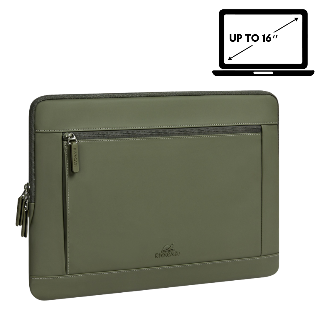 RIVACase Eden 7804 Eco-Friendly Laptop Sleeve (13.3"–14") | Sustainable RPET PU & Plush Corner Protection