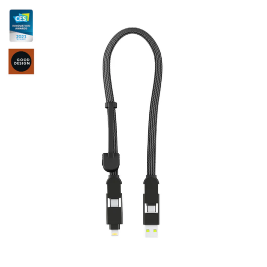Rolling Square inCharge® XL 30cm / 1ft -100W, 6in1 travel cable