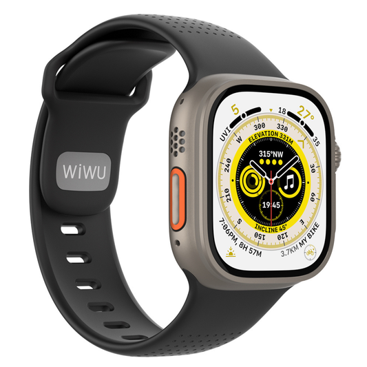 WiWU Comf Secur Fluororubber Watch Band Wi-WB201 Soft Durable Strap for 44/45/46/49mm Smartwatch Sweatproof Skin-Friendly Replacement Band