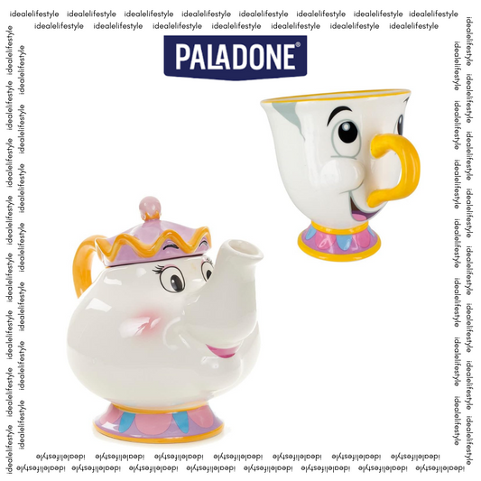 Paladone Beauty & The Beast Chip Mug and Mrs Potts Tea Infuser Set (Limited Edition)