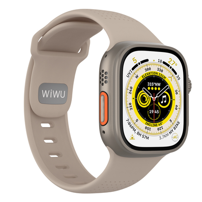 WiWU Comf Secur Fluororubber Watch Band Wi-WB201 Soft Durable Strap for 44/45/46/49mm Smartwatch Sweatproof Skin-Friendly Replacement Band
