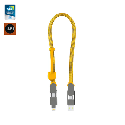 Rolling Square inCharge® XL 30cm / 1ft -100W, 6in1 travel cable