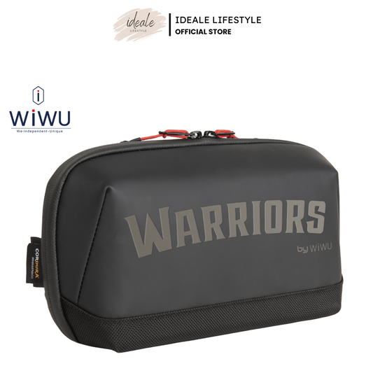 WiWU Warriors XPRO Tech Pouch 4L Electronics Organizer | Water-Resistant Vlog Camera Bag with YKK Aquaguard Zipper | 180° Clamshell Opening Travel Cable Pouch | Fits 7.9-inch Tablet, Power Bank, SD Cards