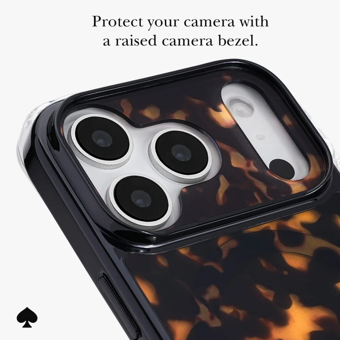 kate spade new york Tortoise MagSafe Case for iPhone 18 Pro Max 18 Pro Classic Tortoiseshell Gold Accents 12ft Drop