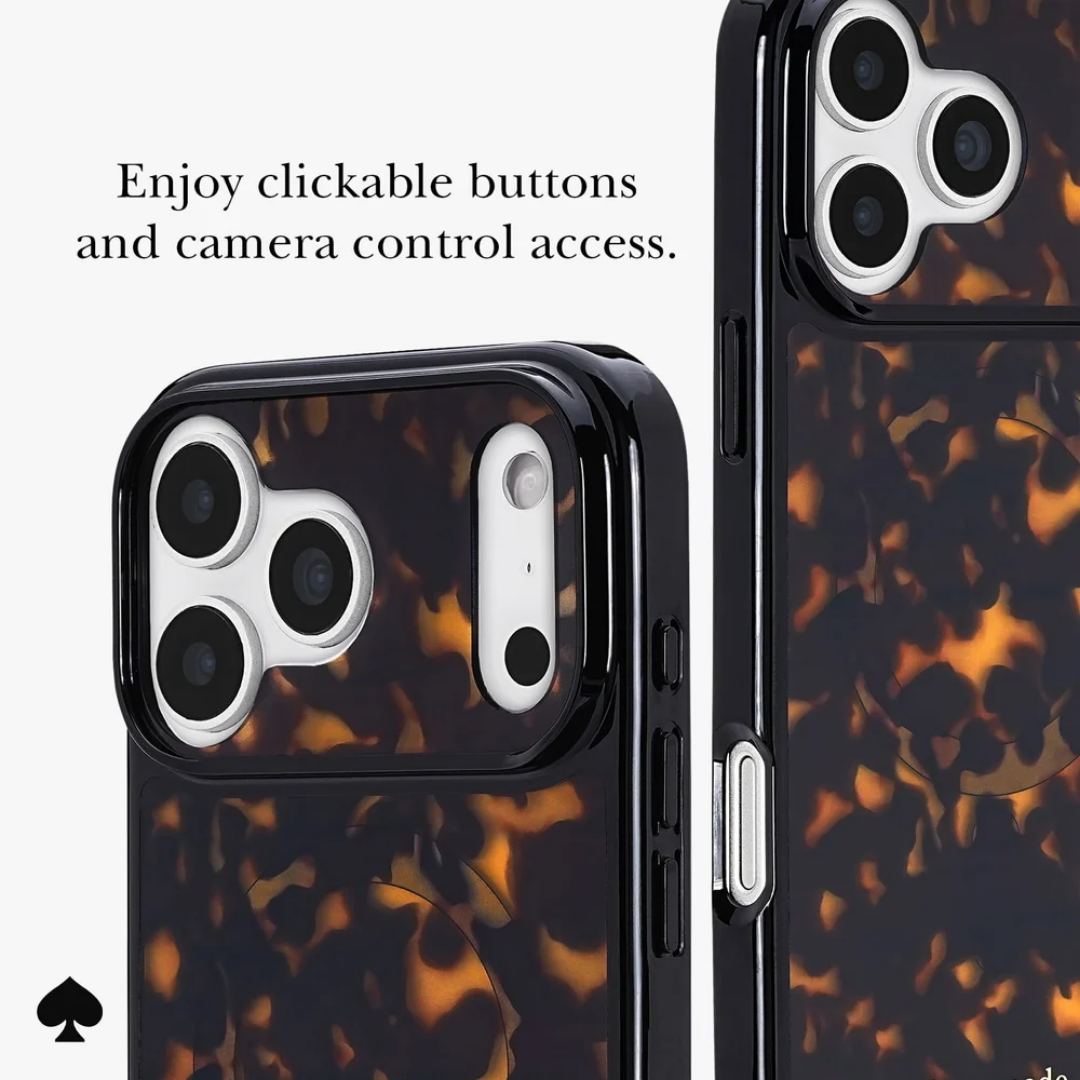 kate spade new york Tortoise MagSafe Case for iPhone 18 Pro Max 18 Pro Classic Tortoiseshell Gold Accents 12ft Drop