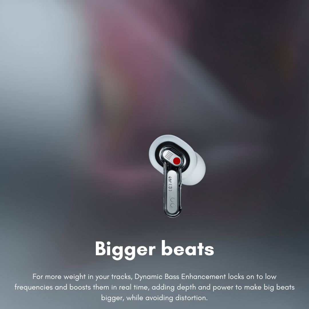 Person wearing Nothing Ear 3 earbuds outdoors with IP54 dust resistance