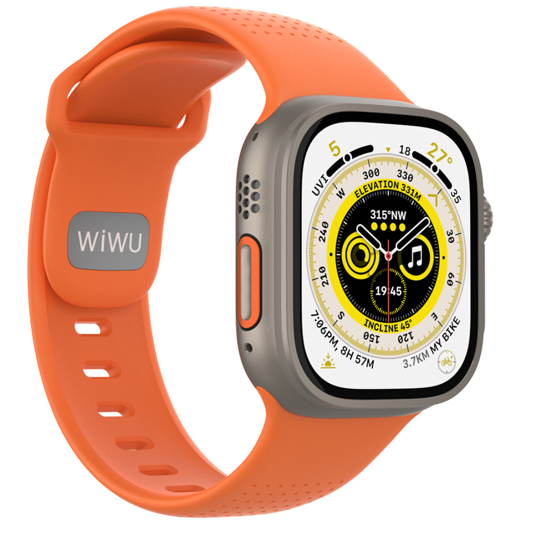 WiWU Comf Secur Fluororubber Watch Band Wi-WB201 Soft Durable Strap for 44/45/46/49mm Smartwatch Sweatproof Skin-Friendly Replacement Band