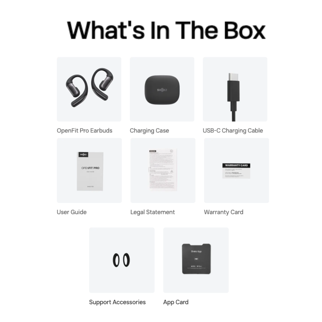 Shokz OpenFit Pro Open-Ear True Wireless Earbuds | Shokz SuperBoost™ & DirectPitch™ Tech | Dolby Atmos Optimized | IP55 Sweatproof | 50-Hour Battery Life | Noise Reduction | USB-C & Wireless Charging