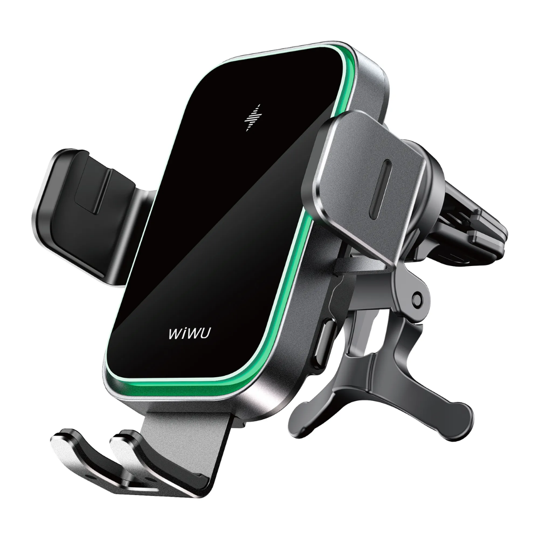 WiWU Car Mount CH-313 2 in 1 Universal Car Phone Holder for Air Vent Dashboard 15W Wireless charging Phone Stand in car 360 rotation Phone mount
