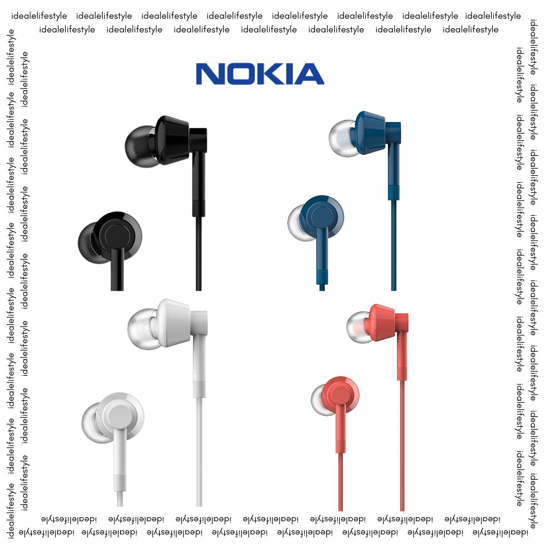 Nokia Buds (Wb-101) Powerful Bass Performance Wired In Ear Earphones With Mic For Clear Voice Calls, Virtual Assistant Control Enabled Angled Acoustic Tubes For A Comfortable And Secure Fit