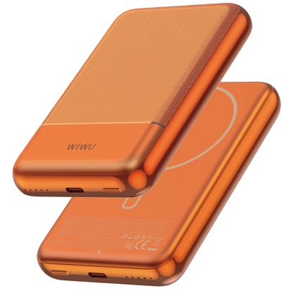 WiWU Silver Seraph 10000mAh Magnetic Power Bank | 9mm Alloy Unibody, 20W PD Fast Charging, 15W Wireless