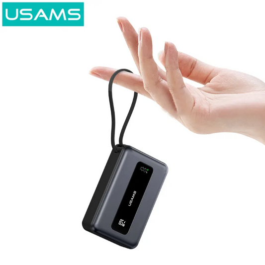 USAMS CD243 20000mAh 65W Power Bank, 3-Port, CCC Certified, Type-C Cable