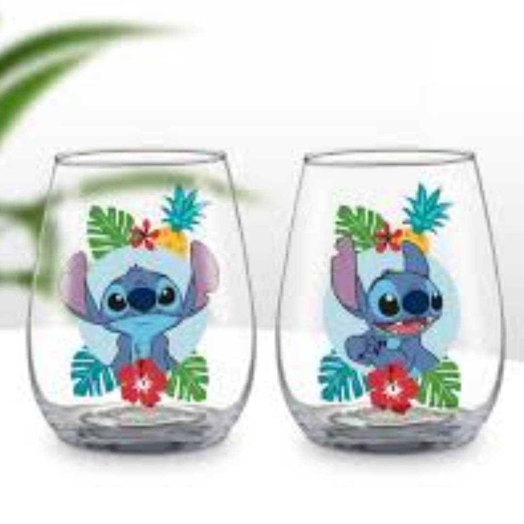 Official Disney Lilo & Stitch Set of 2 Glasses | Premium 9cm Drinking Glass Duo | High-Quality Clear Glass Tumbler Set | Paladone Licensed Stitch Collectible Kitchenware - Shop Now!
