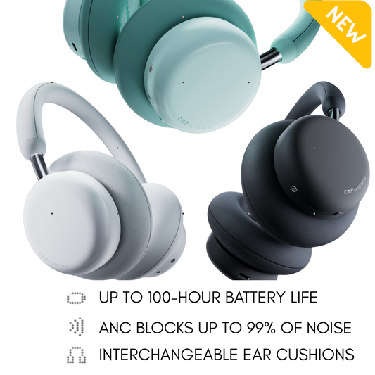 “CMF Headphone Pro wireless over-ear headphones with black cushioned earcups”