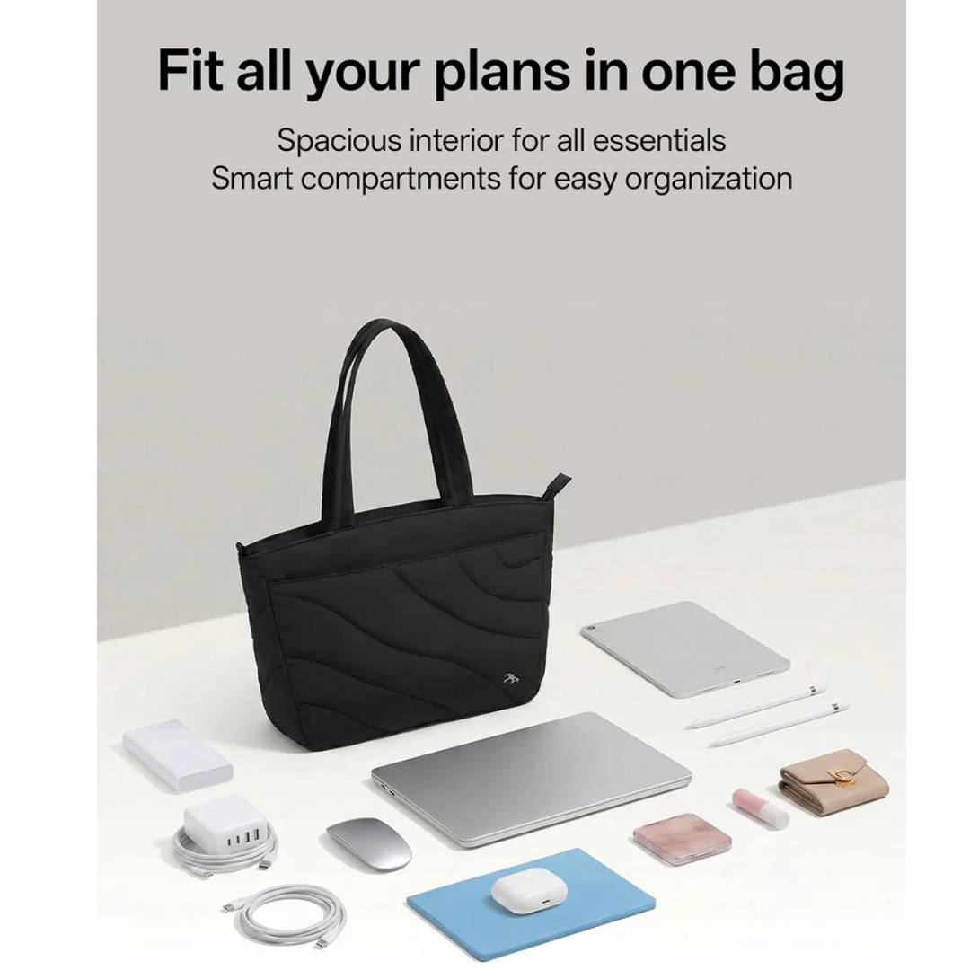 WiWU Terrace Tote Laptop Bag 14 16 Inch Waterproof Nylon Shoulder Bag Velvet Lining Large Capacity Handbag Briefcase Women