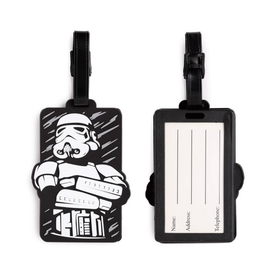 Back of Stormtrooper Luggage Tag Showing Contact Information Card