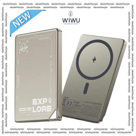 WiWU Wi-P019 Ultra-Thin 5,000mAh 0.3in Slim Mag-safe Battery Pack, Mini Thin Wireless Power Bank with PD 20W Two Way USB-C Charging