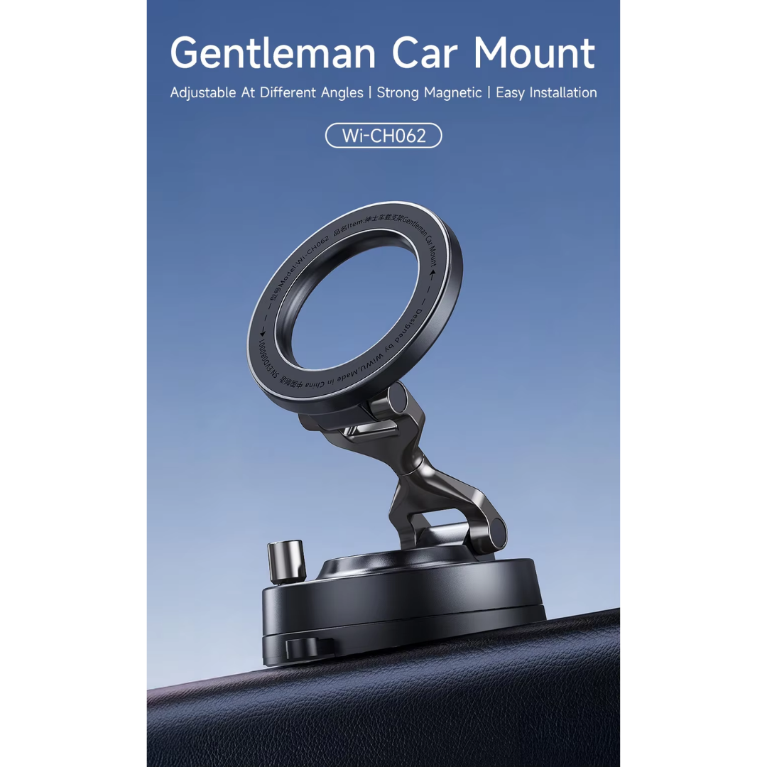 WiWU Gentleman Car Mount Wi-CH062 Magnetic Phone Holder 720° Foldable Desk Stand Zinc Alloy Dashboard Mount for Phone