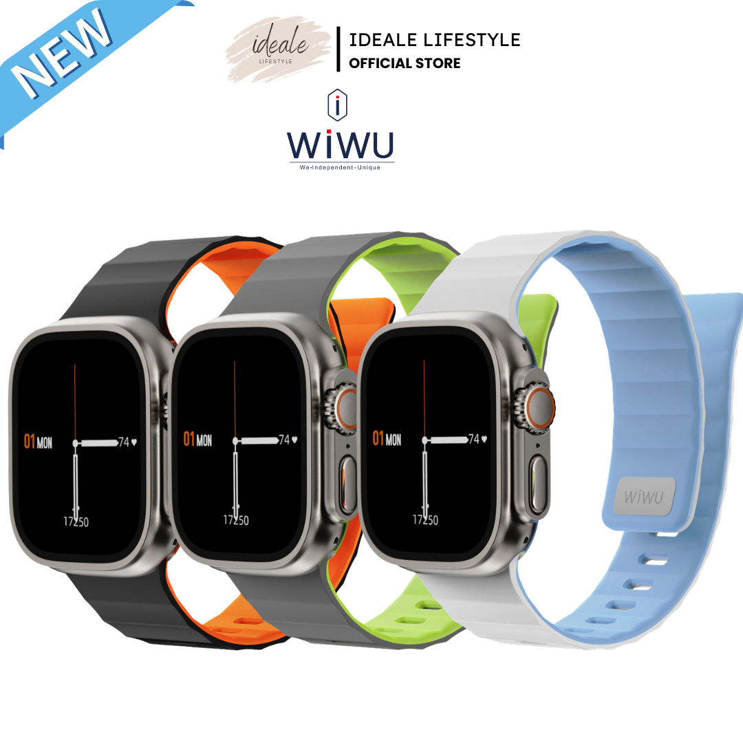 WiWU Mag Secur Watch Band Wi-WB301 – Magnetic Silicone Strap with Metal Lock for 44–49mm Smartwatch