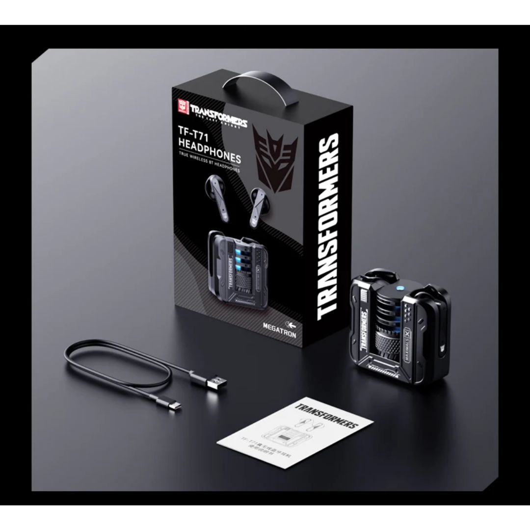 Transformers TF-T71 Bluetooth 5.4 Earphones | Hi-Fi 3D Stereo Sound | 24H Battery Life | Sport Waterproof Intelligent Touch Control Gaming TWS