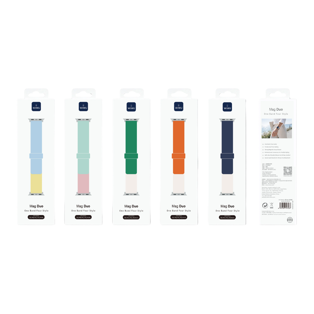 WiWU MAG DUO Magnetic Watch Band Reversible Dual Color Silicone Strap Compatible 38 40 41 42 44 45 46 49mm Ultra Wi-WB303
