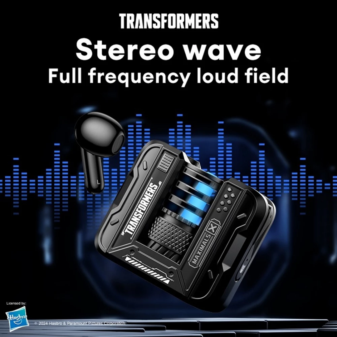 Transformers TF-T71 Bluetooth 5.4 Earphones | Hi-Fi 3D Stereo Sound | 24H Battery Life | Sport Waterproof Intelligent Touch Control Gaming TWS