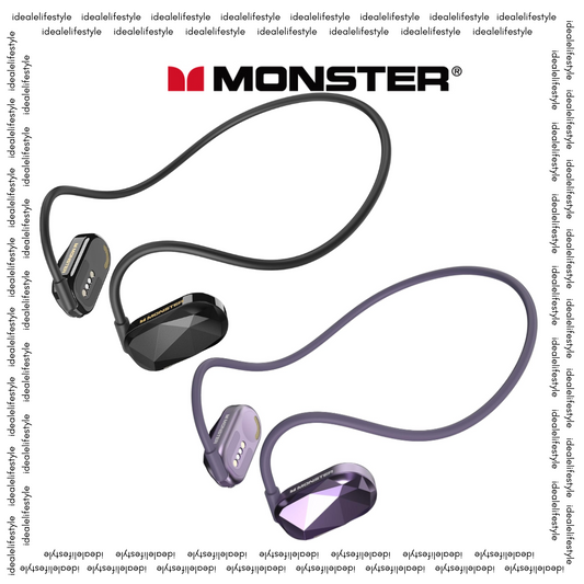 Monster Aria Free Open Ear Headphones Wireless Bluetooth, Air Conduction Headphones Bluetooth 5.3 Sports, ENC Clear Talk with Built-in Mic, 8H Playtime Headset for Running, Cycling, Hiking, Driving