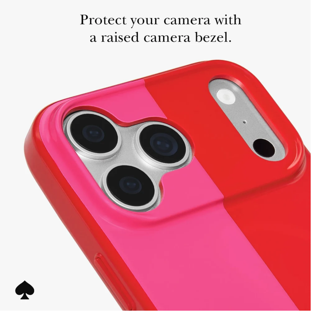kate spade new york Racing Stripe Pop Pink MagSafe Case for iPhone 18 Pro Max 18 Pro Bold Stripe 12ft Drop Protection