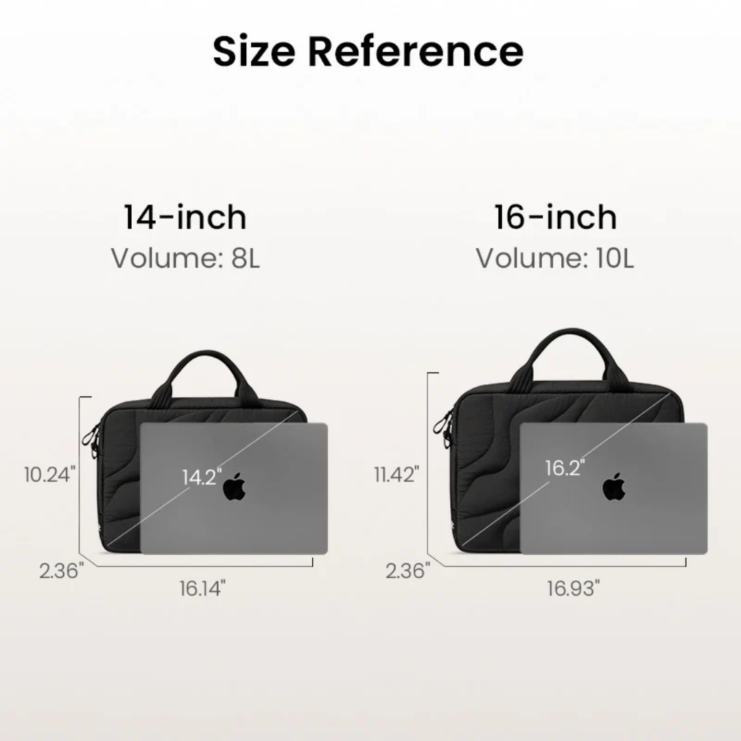 TOMTOC Terra A28 Puffy Laptop Sleeve Bag 13 14 16 Inch Lightweight Protective Carrying Case Soft Padded Waterproof Laptop Bag Travel Work