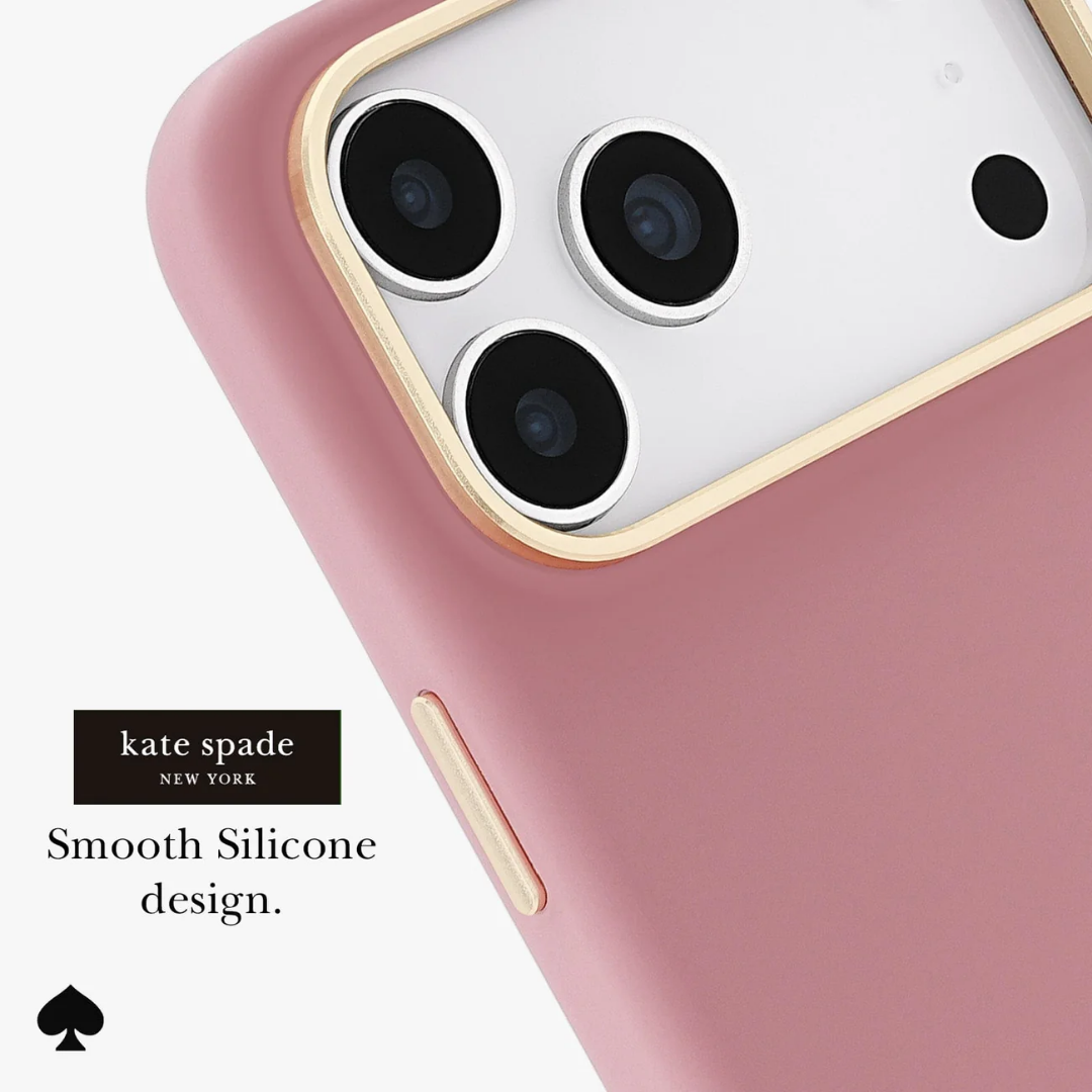 Kate Spade New York Icon Silicone MagSafe iPhone 17 Case – Gold Accents, 12ft Drop, MagSafe Compatible