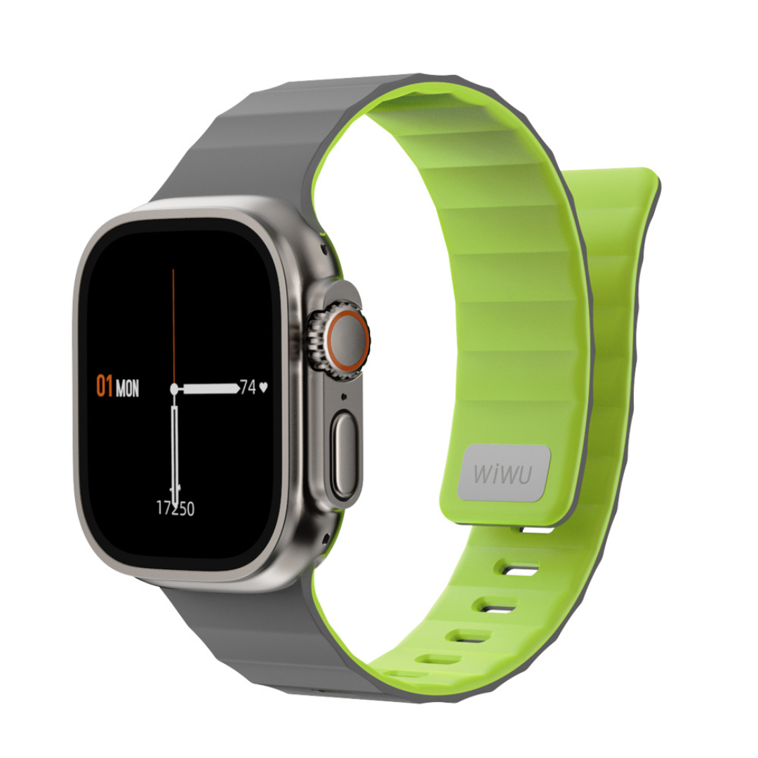 WiWU Mag Secur Watch Band Wi-WB301 – Magnetic Silicone Strap with Metal Lock for 44–49mm Smartwatch