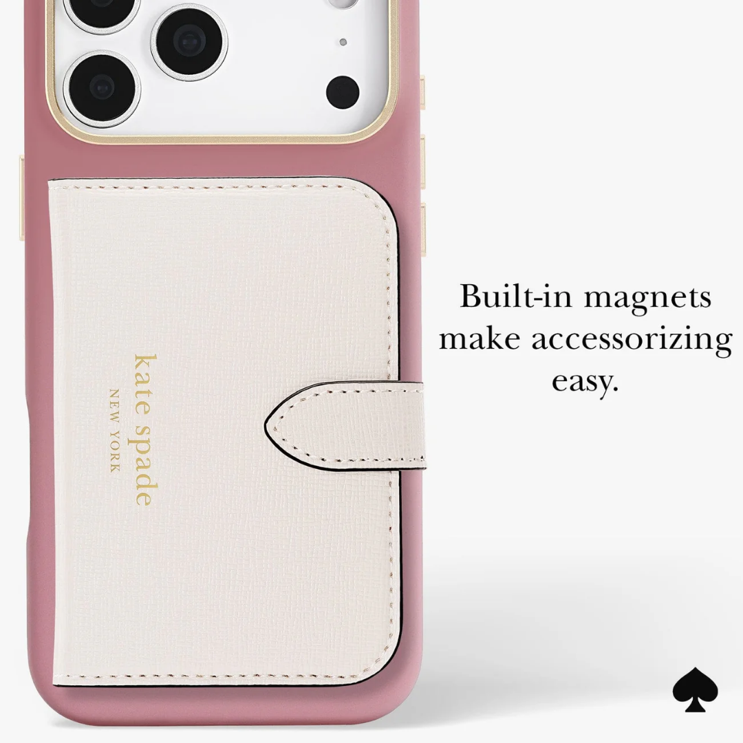 Kate Spade New York Icon Silicone MagSafe iPhone 17 Case – Gold Accents, 12ft Drop, MagSafe Compatible