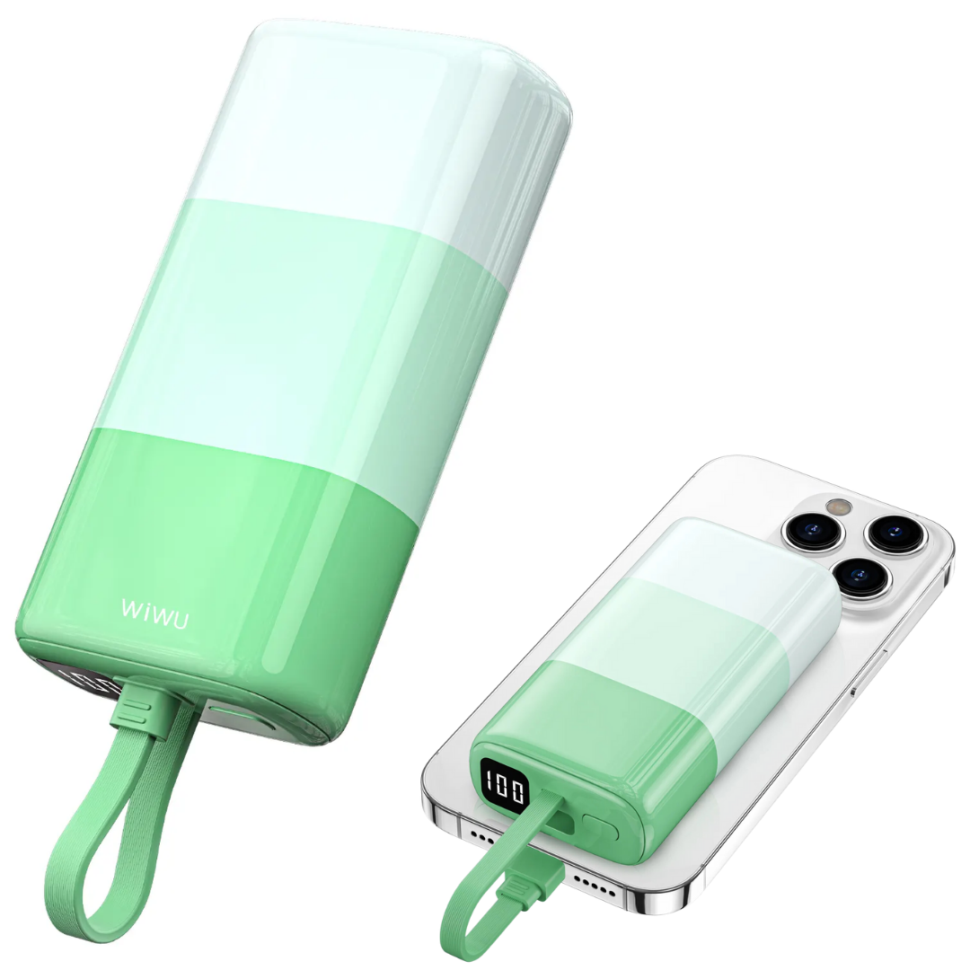 WIWU Wi-P015 10000mAh Candy Power Bank Portable Phone Battery Charger with Charging Cable