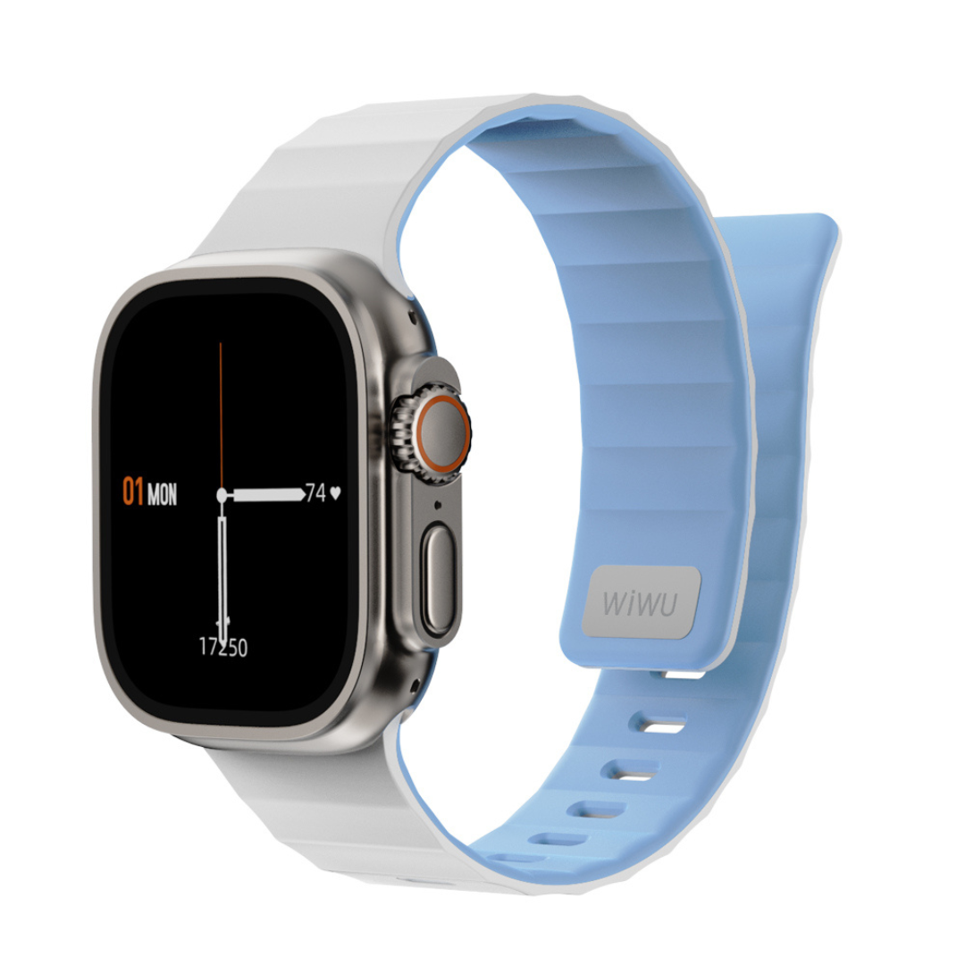 WiWU Mag Secur Watch Band Wi-WB301 – Magnetic Silicone Strap with Metal Lock for 44–49mm Smartwatch