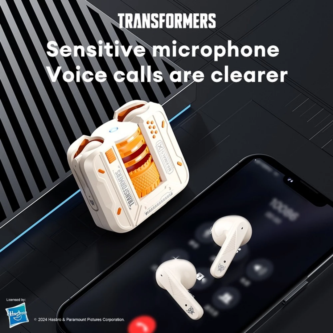 Transformers TF-T71 Bluetooth 5.4 Earphones | Hi-Fi 3D Stereo Sound | 24H Battery Life | Sport Waterproof Intelligent Touch Control Gaming TWS